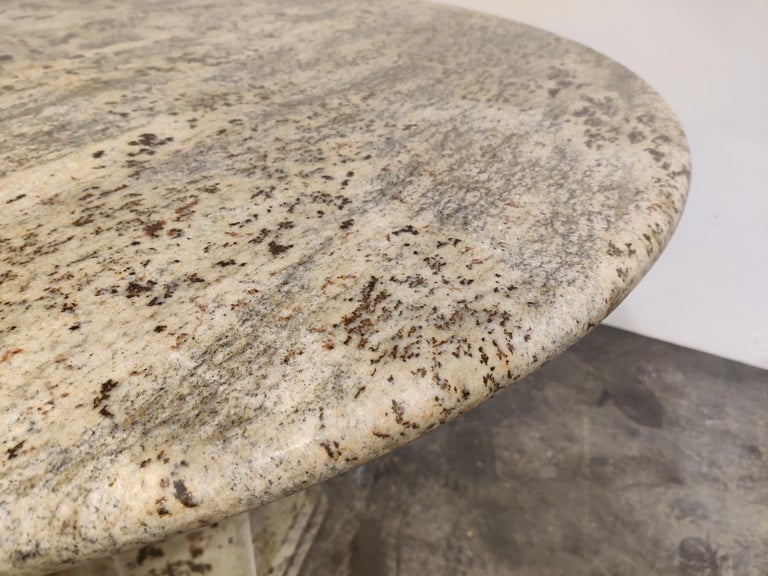 Vintage Round Granite Center Table, 1970s at 1stDibs