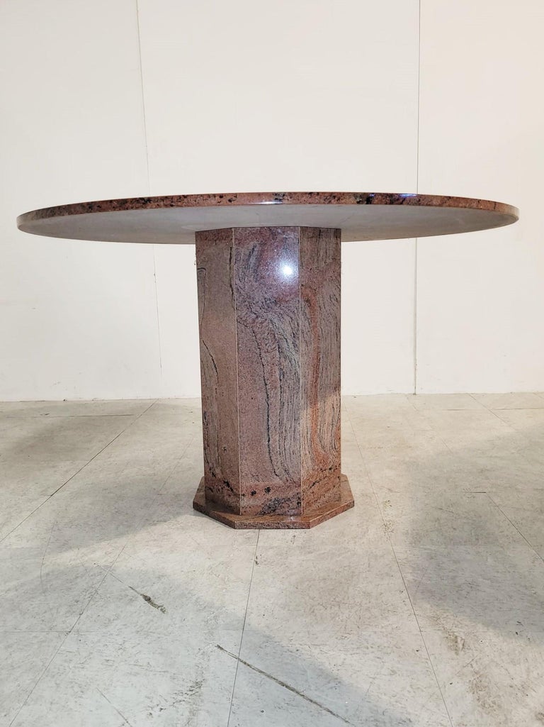 Vintage Round Granite Center Table, 1970s For Sale at 1stDibs