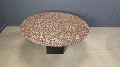 Table centrale ronde vintage en granit, 1970