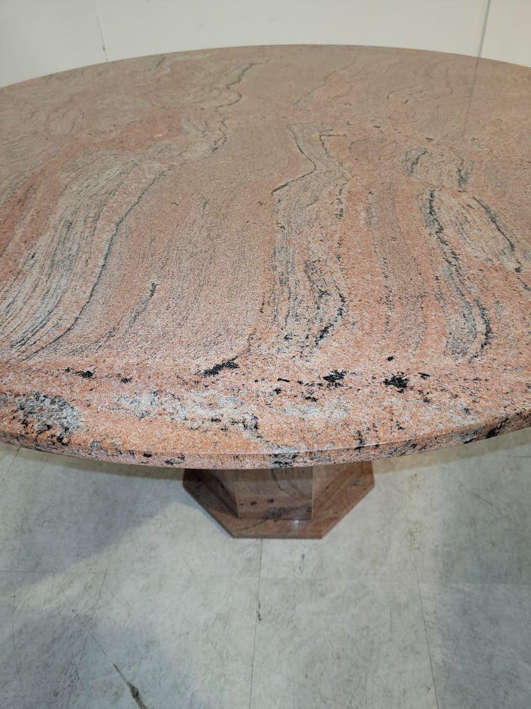 Vintage Round Granite Center Table, 1970s For Sale at 1stDibs