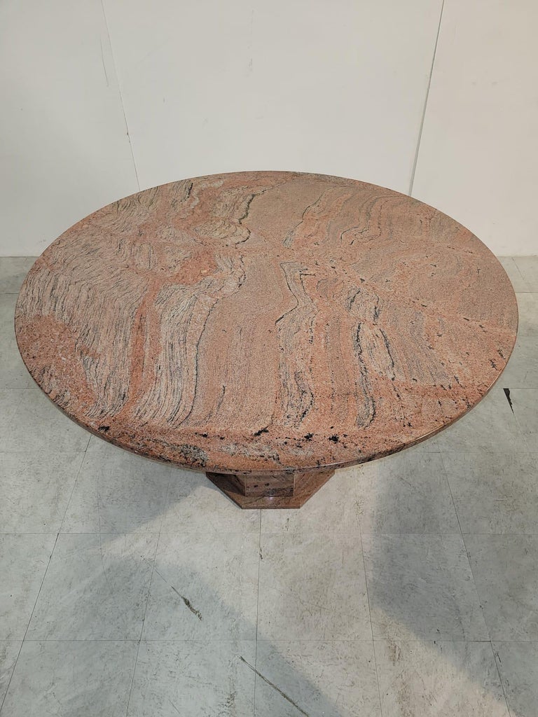Vintage Round Granite Center Table, 1970s For Sale at 1stDibs
