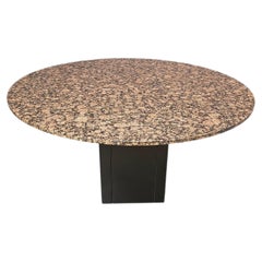 Table centrale ronde vintage en granit, 1970