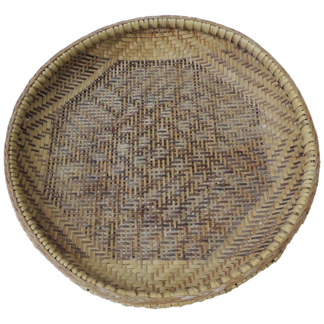 Vintage Round Handwoven Indonesian Decorative Basket