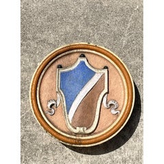 Vintage Round Heraldic Crest Architectural Element