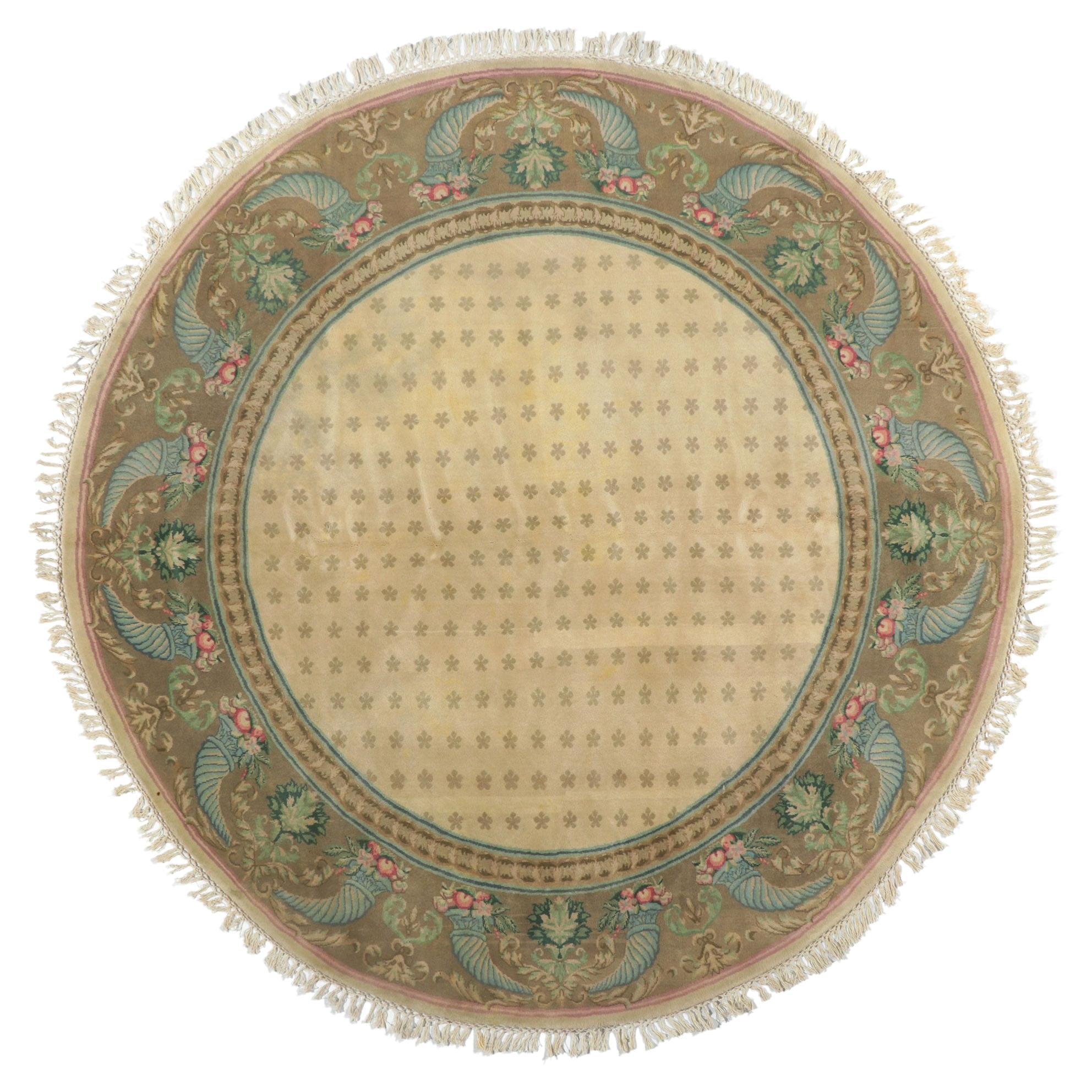 Tapis indien rond de style traditionnel