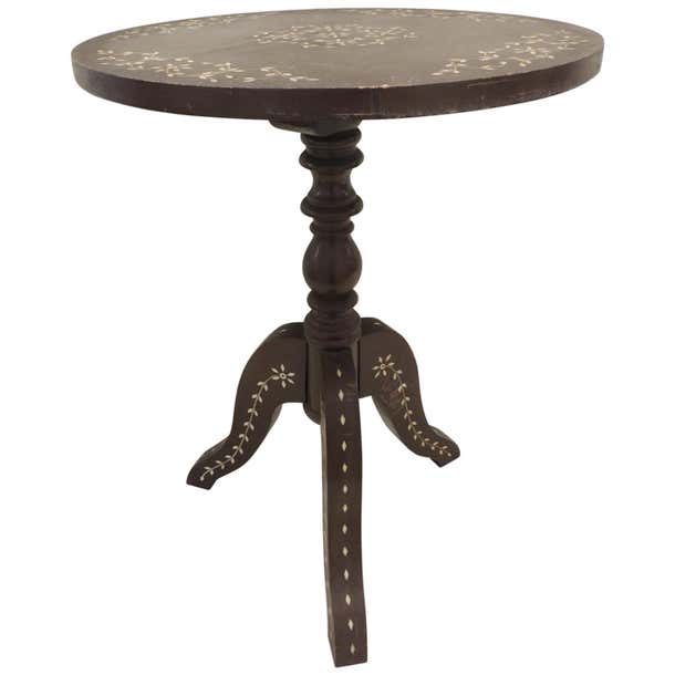 Indian Round Table Vintage Round Indian Side Table at 1stDibs | vintage round side table ...