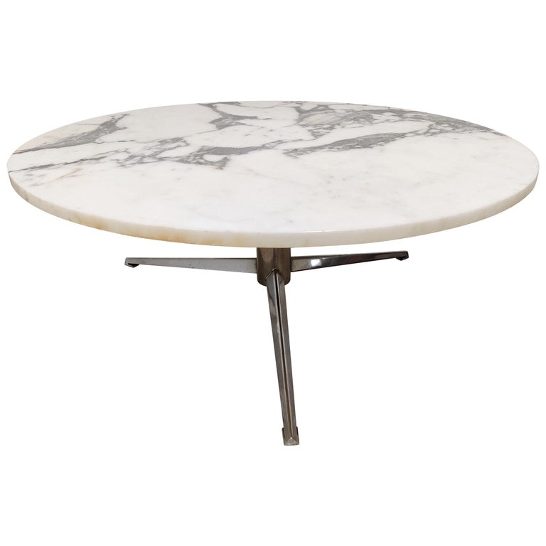 Vintage Round Italian Marble Coffee Table, 1960s at 1stDibs