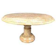 Vintage round italian marble coffee table, 1960s