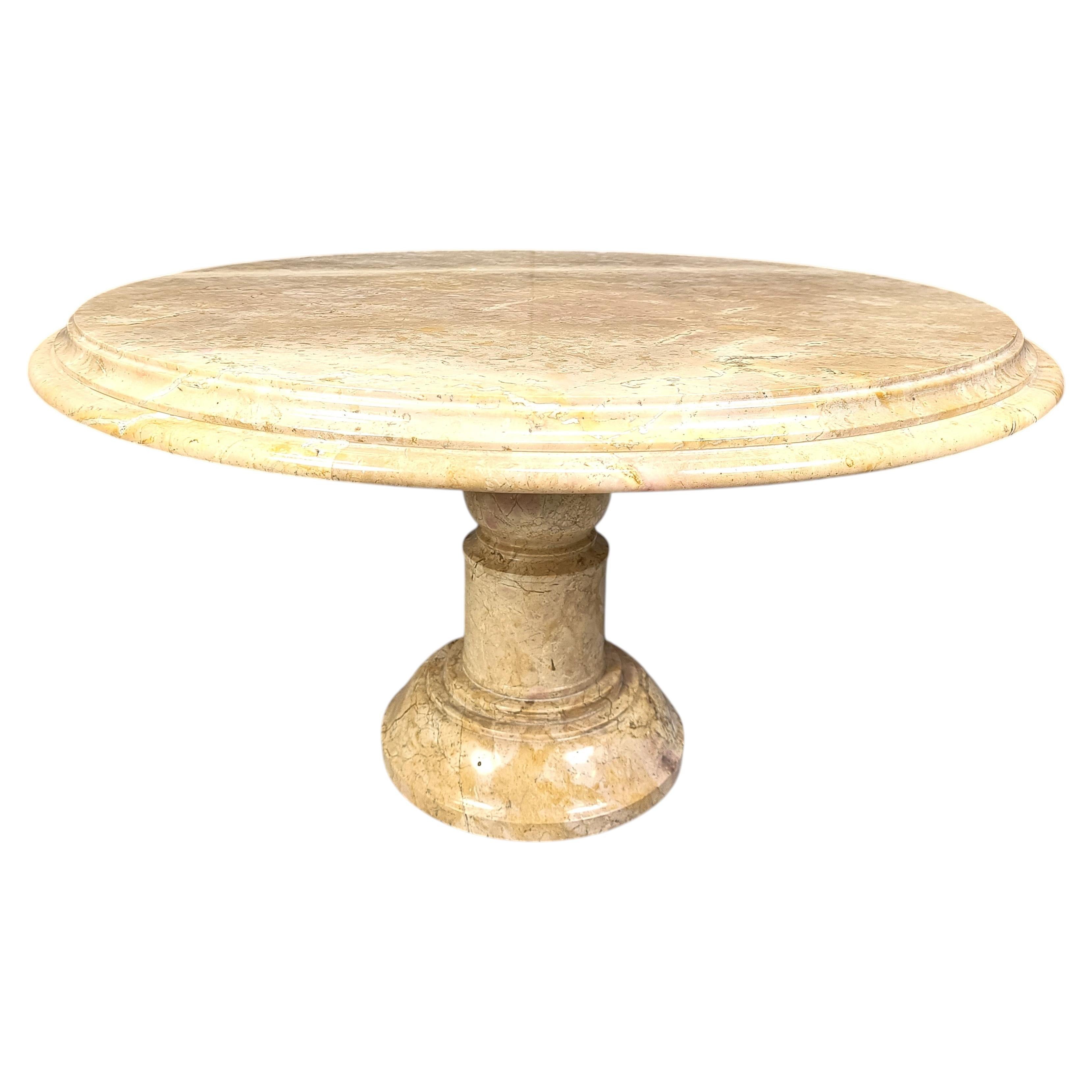 Table basse ronde italienne en marbre, années 1960 en vente
