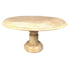 Mesa de centro redonda de mármol italiano vintage, años 1960