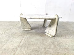 Vintage round italian marble coffee table, 1970s