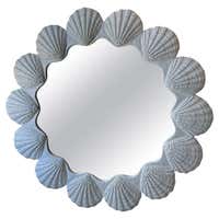 Vintage Ruffle Scalloped White Lacquered Wall Mirror at 1stDibs | white ...