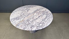 Vintage round marble dining table 1970s