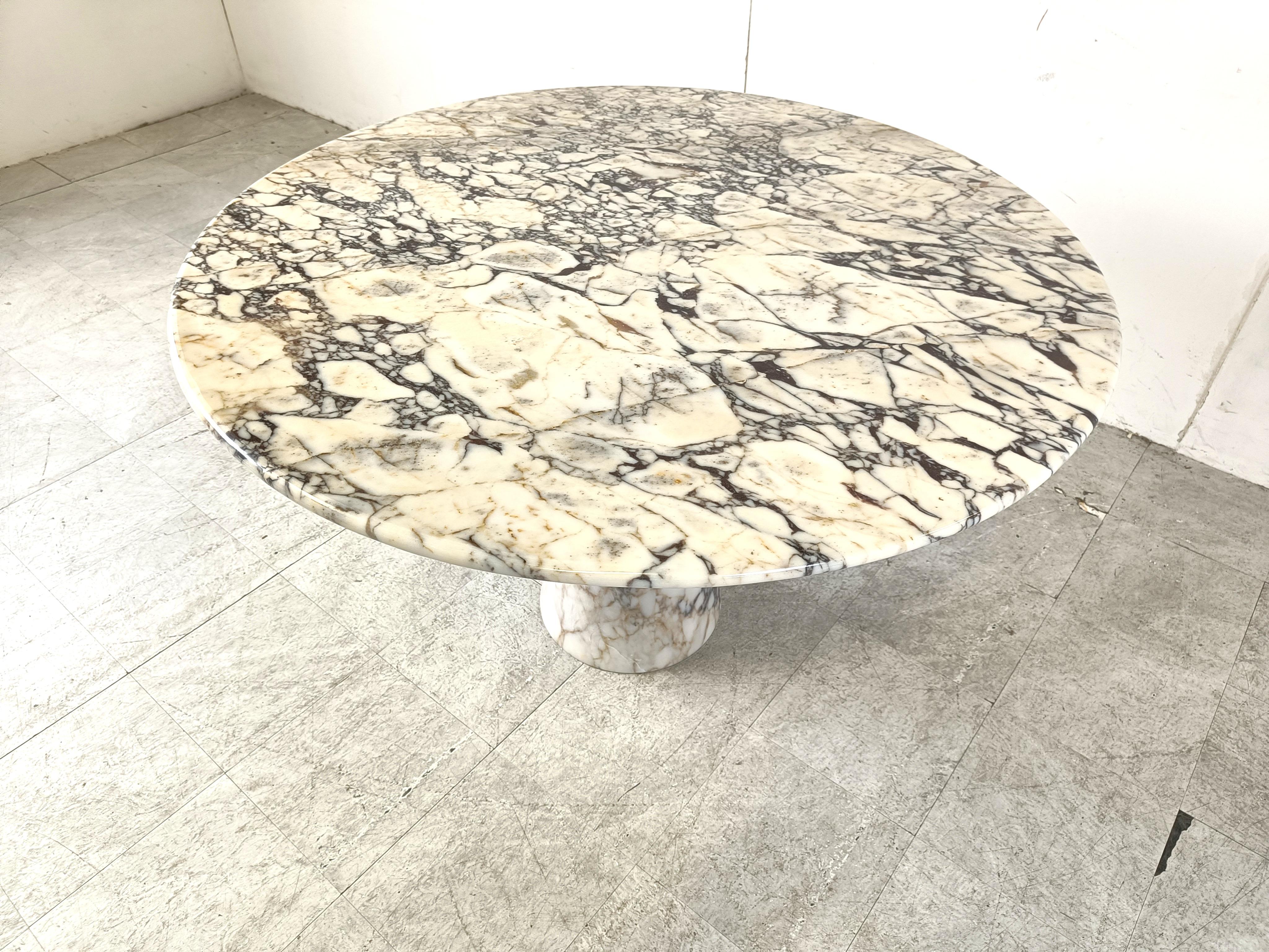 Marble Vintage round marble dining table 1970s