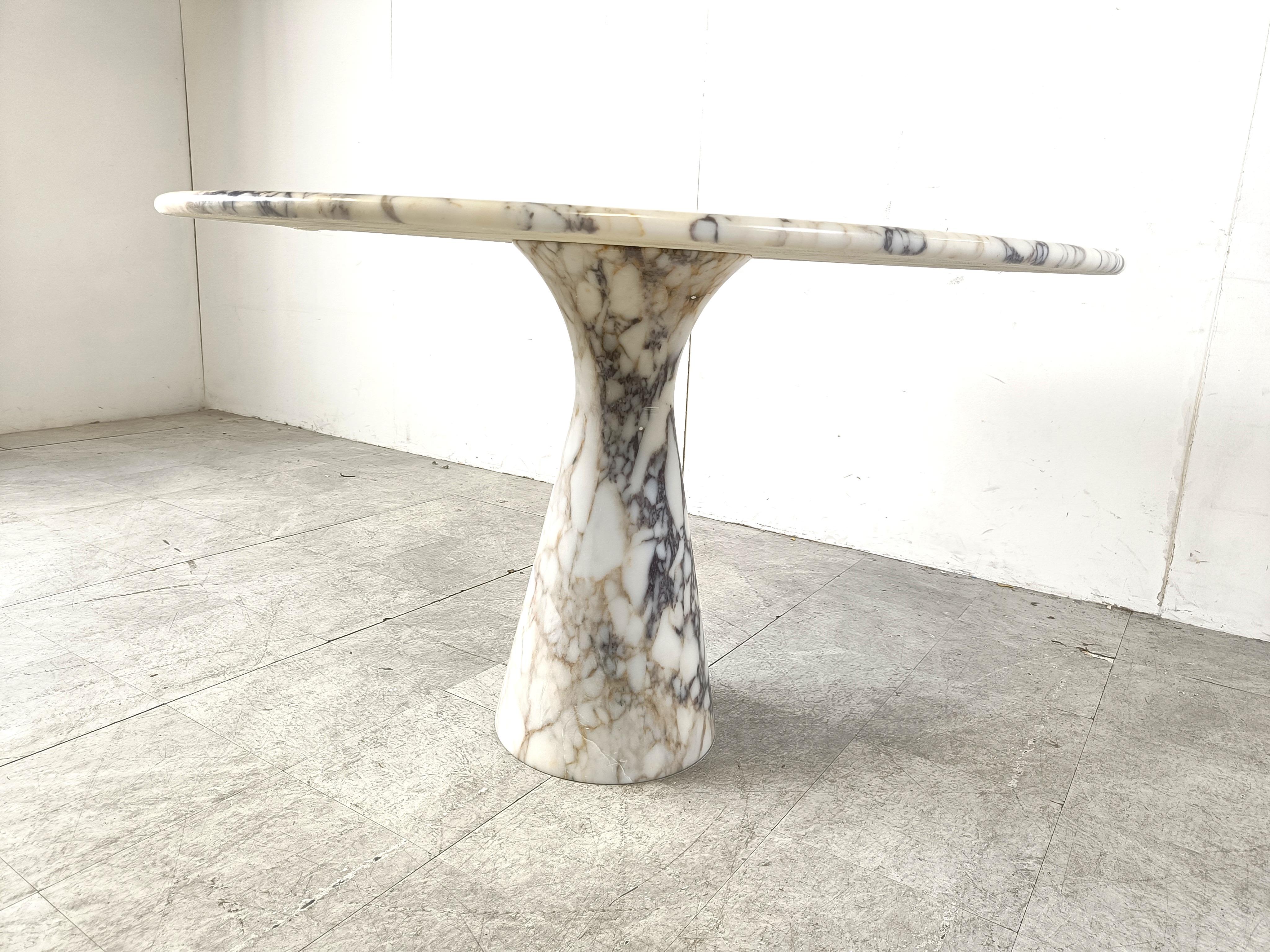 Vintage round marble dining table 1970s 2