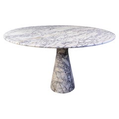 Vintage round marble dining table 1970s