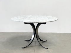 Vintage round marble dining table model T69 by Osvaldo Borsani for Tecno, 1970s