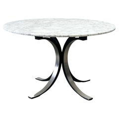 Vintage round marble dining table model T69 by Osvaldo Borsani for Tecno, 1970s 