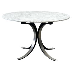 Vintage round marble dining table model T69 by Osvaldo Borsani for Tecno, 1970s
