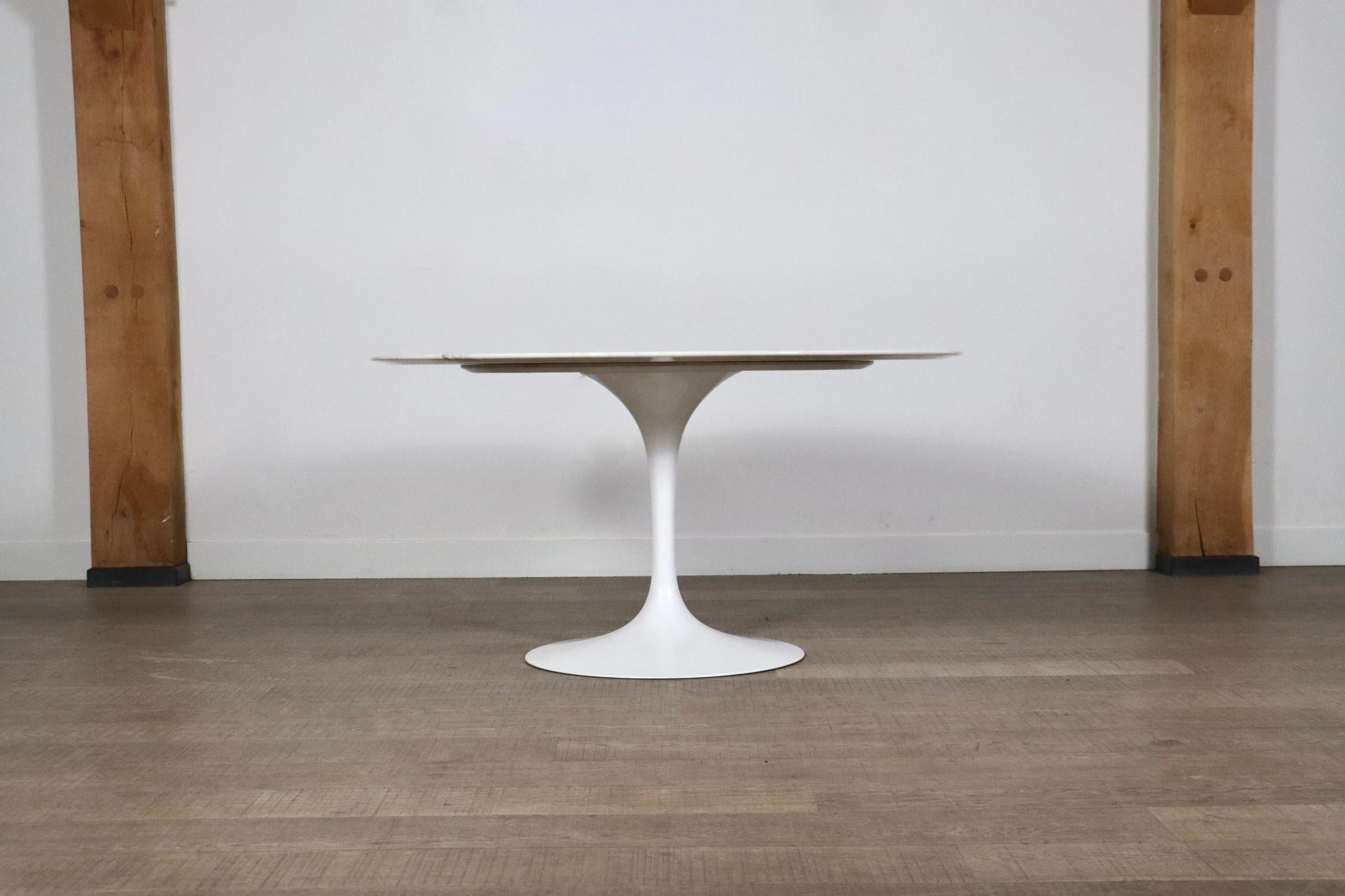Vintage Round Marble Tulip Dining Table By Eero Saarinen For Knoll, 1970s 4