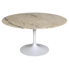 Vintage Round Marble Tulip Dining Table By Eero Saarinen For Knoll, 1970s