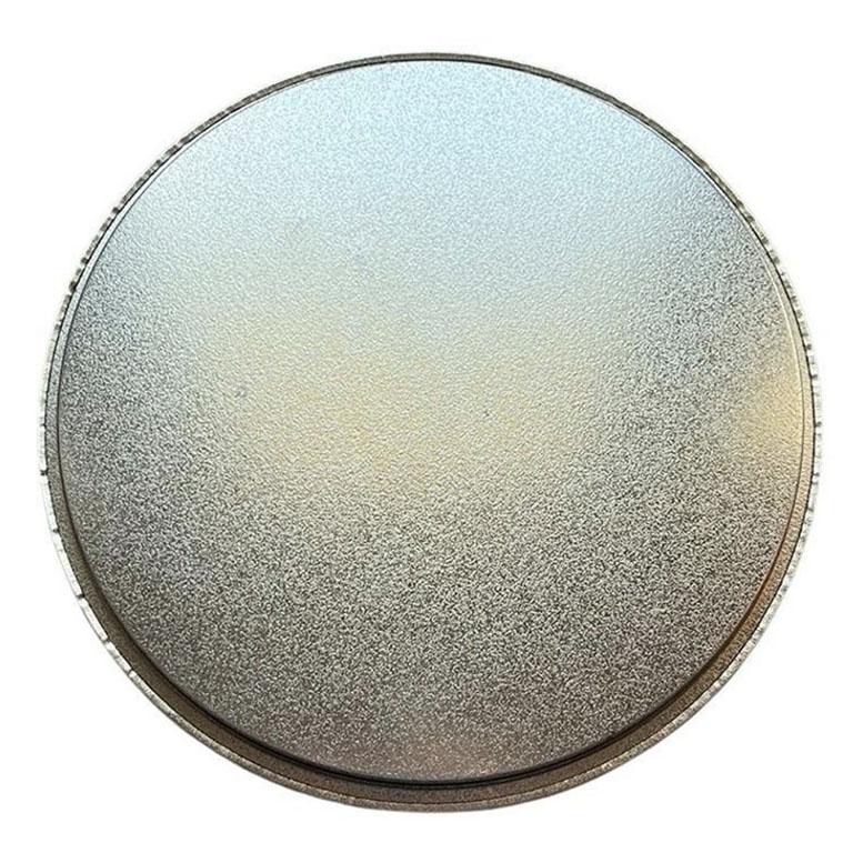 Mid-Century Modern Vintage Round Metal Green Serving Tray with Fish Motif James L Artig For Sale