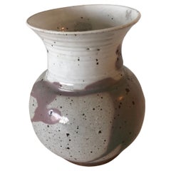 Vintage Round Mid-Century Modern Glazed Ceramic Decorative Vase