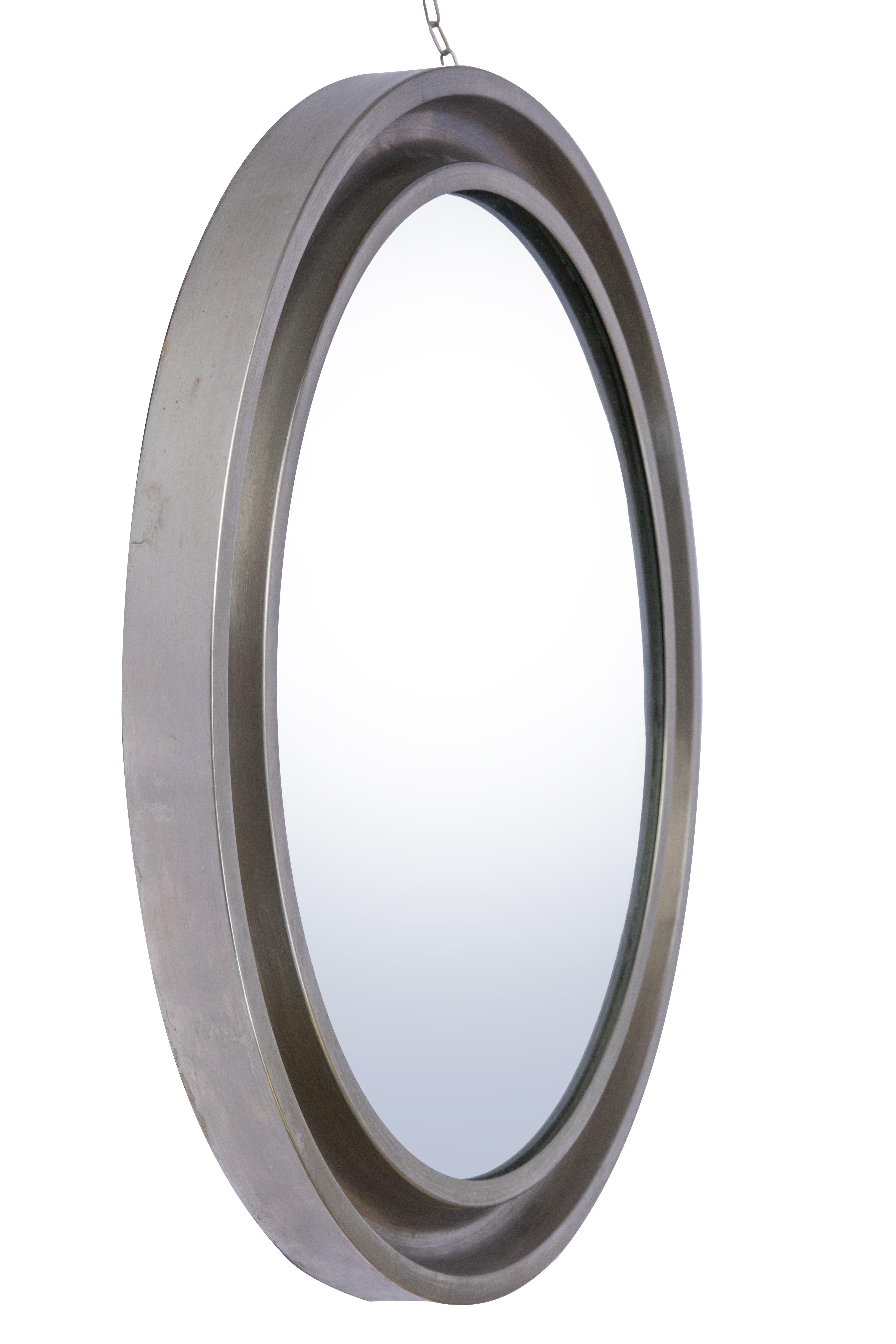 Gilt Vintage Round Mirror by Sergio Mazza for Artemide, Italy 1961 For Sale