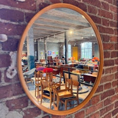 Vintage round mirror, Denmark 1960s
