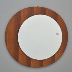 Set de miroirs ronds vintage sur cadre en Wood asymétrique