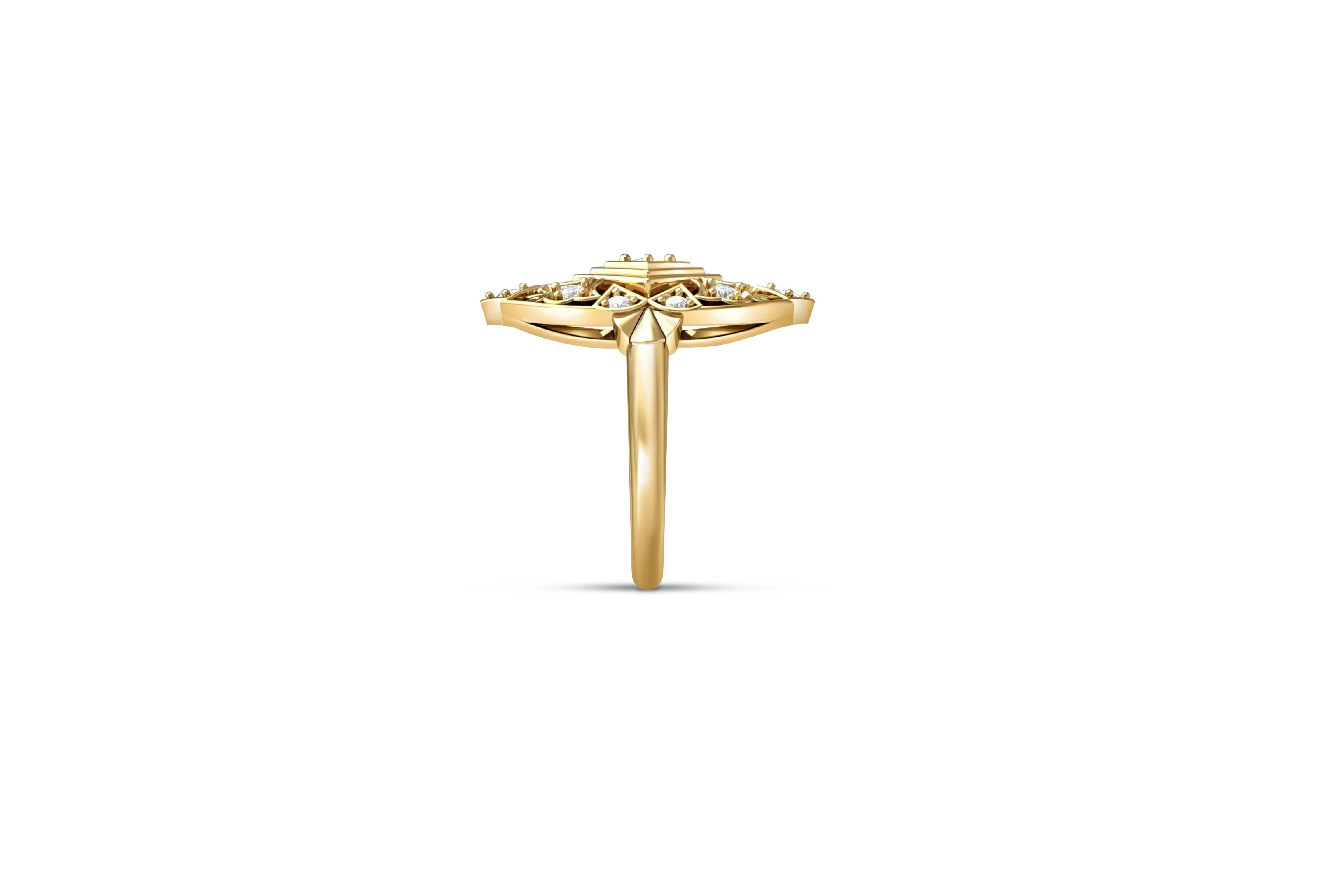 Vintage Round Moissanite Engagement 14k Gold Ring 3