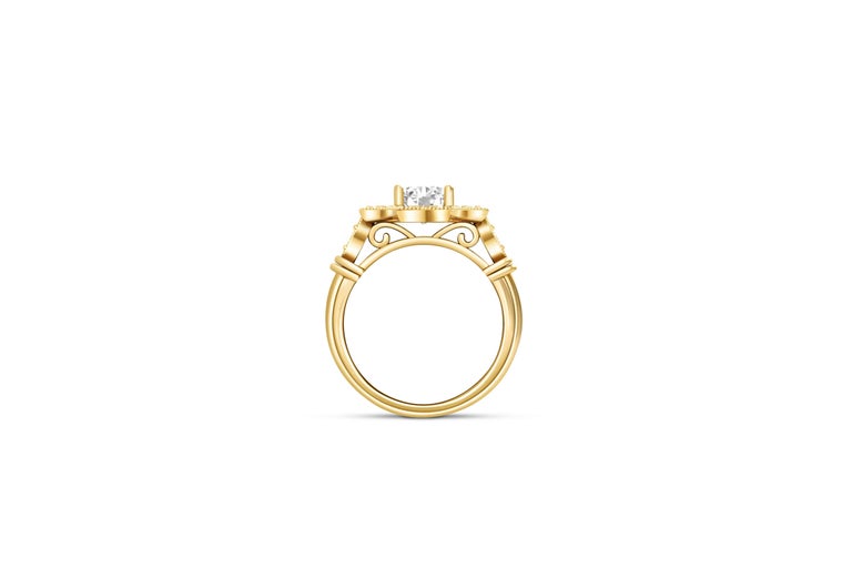 Bague De Fiançailles Vintage Moissanite 1,85 Ct – Or Blanc 14k, Taille Personnalisable