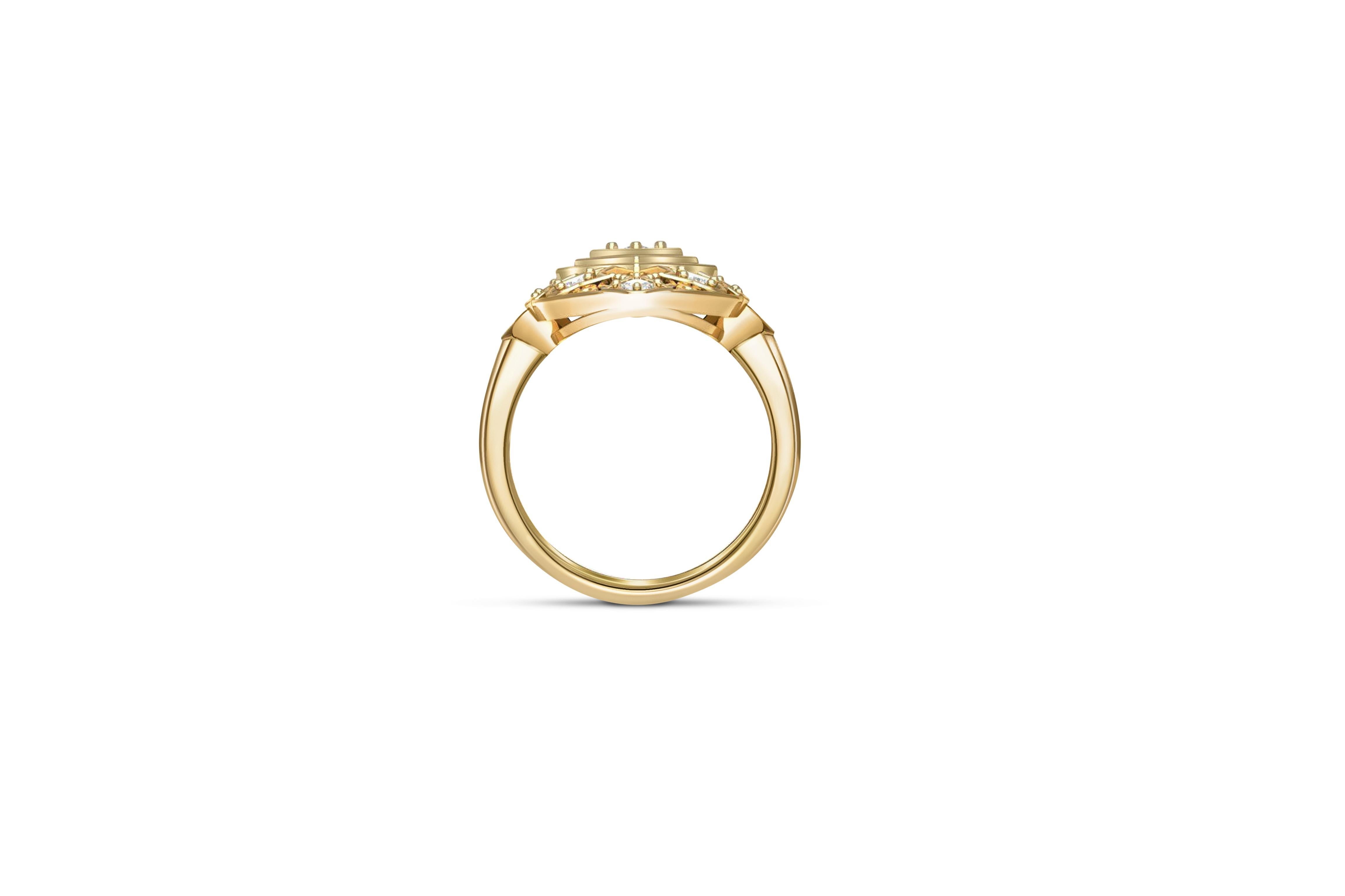 For Sale:  Vintage Round Moissanite Engagement 14k Gold Ring 4