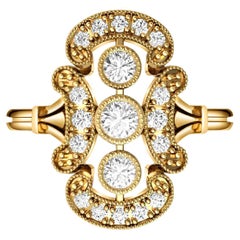 Anillo de compromiso vintage de oro de 14k con moissanita redonda