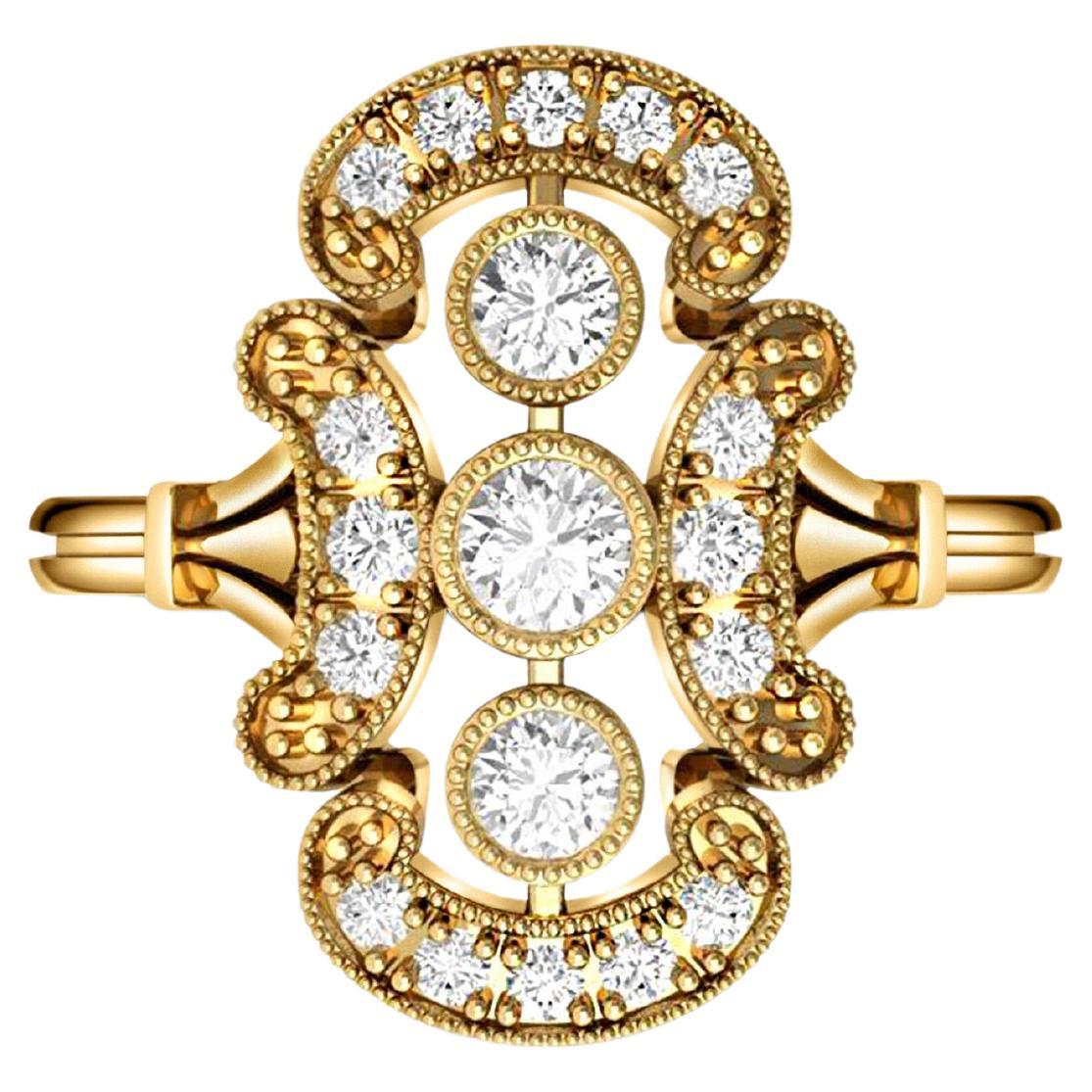 Verlobungsring aus 14 Karat Gold mit rundem Moissanit