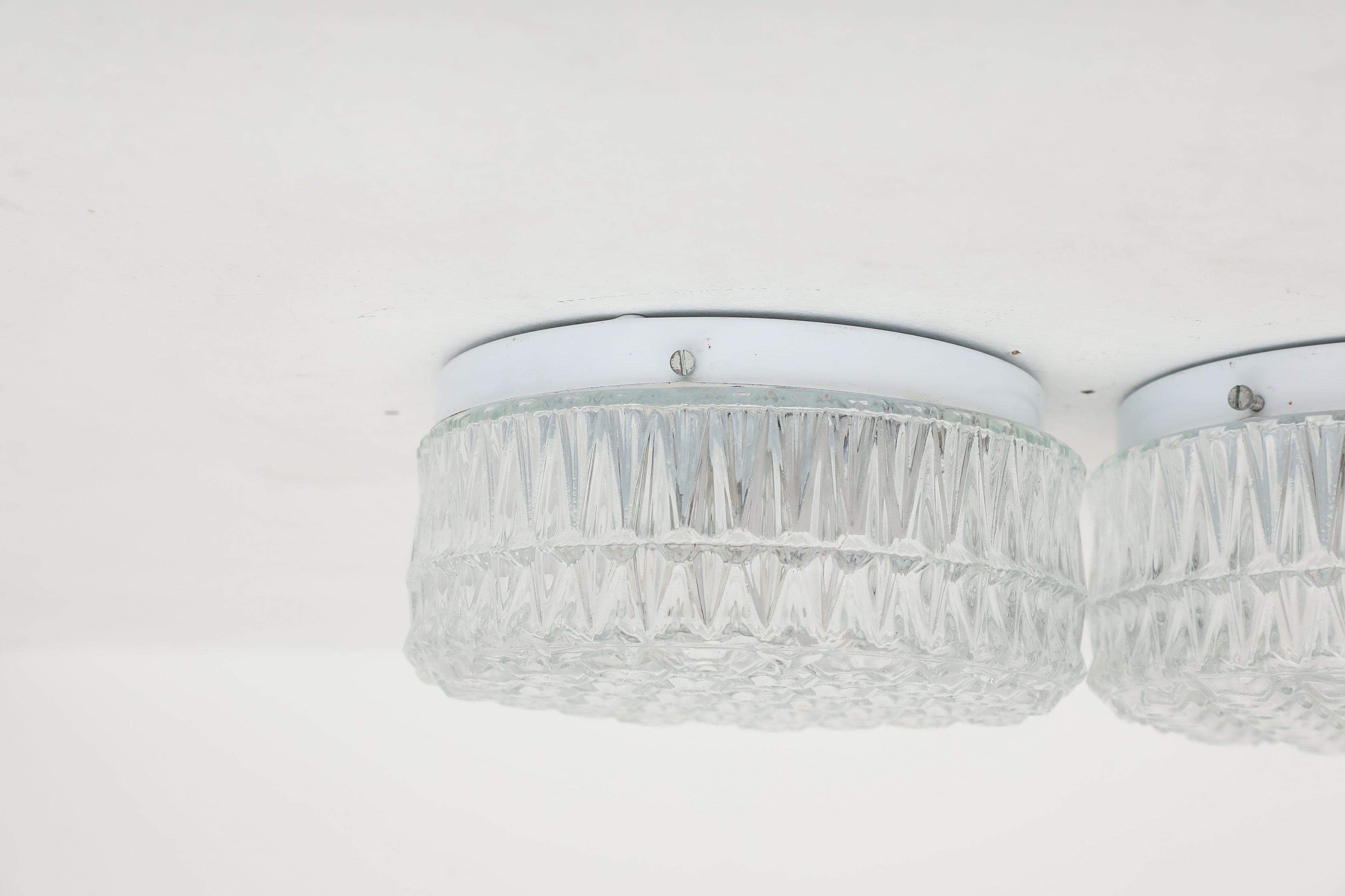 Mid-20th Century Vintage Round Molded Polka Dot Glass Ceiling or Wall Sconce For Sale