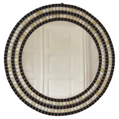 Vintage Round Mosaic Wall Mirror 1970 Portugal