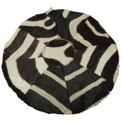 Vintage Round Patchwork of Zebra Skin