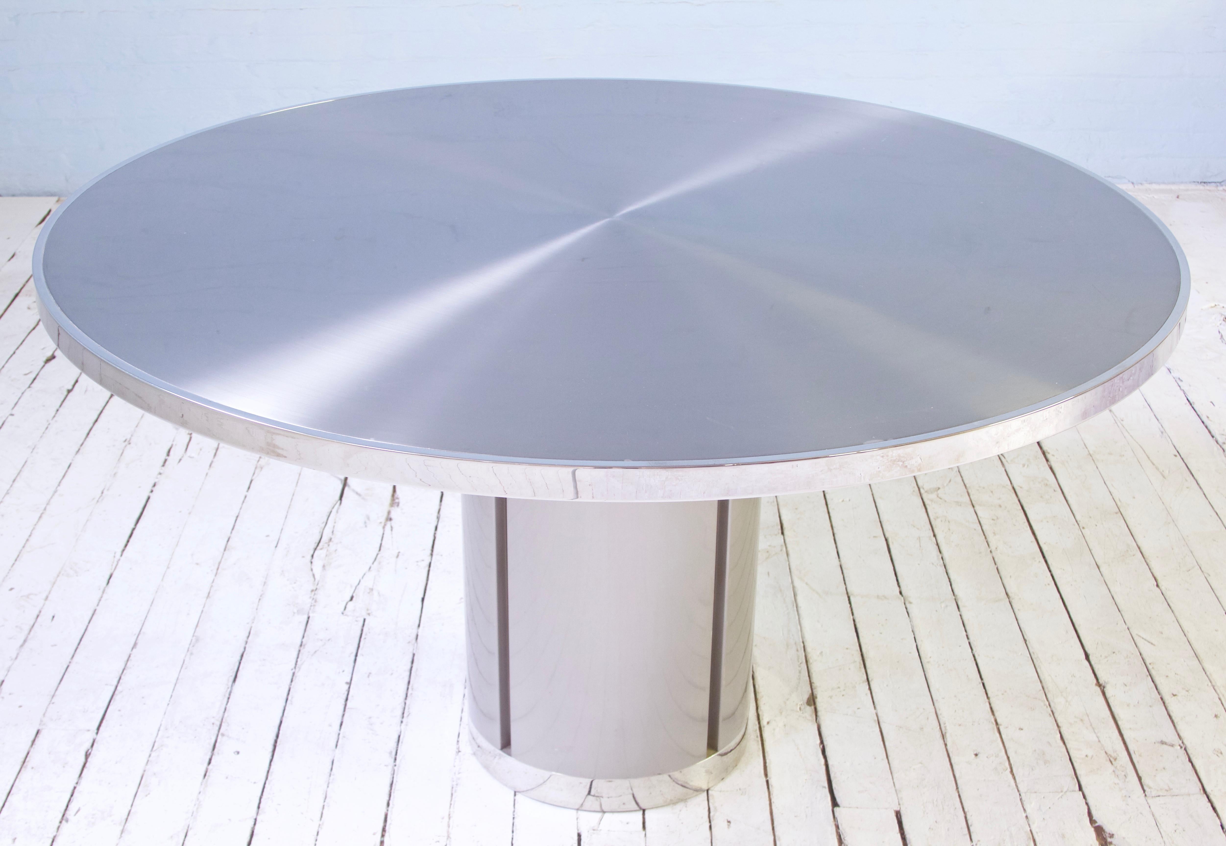 chrome pedestal table