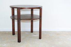 Vintage round pinewood coffee table, Czechoslovakia, 1970´s