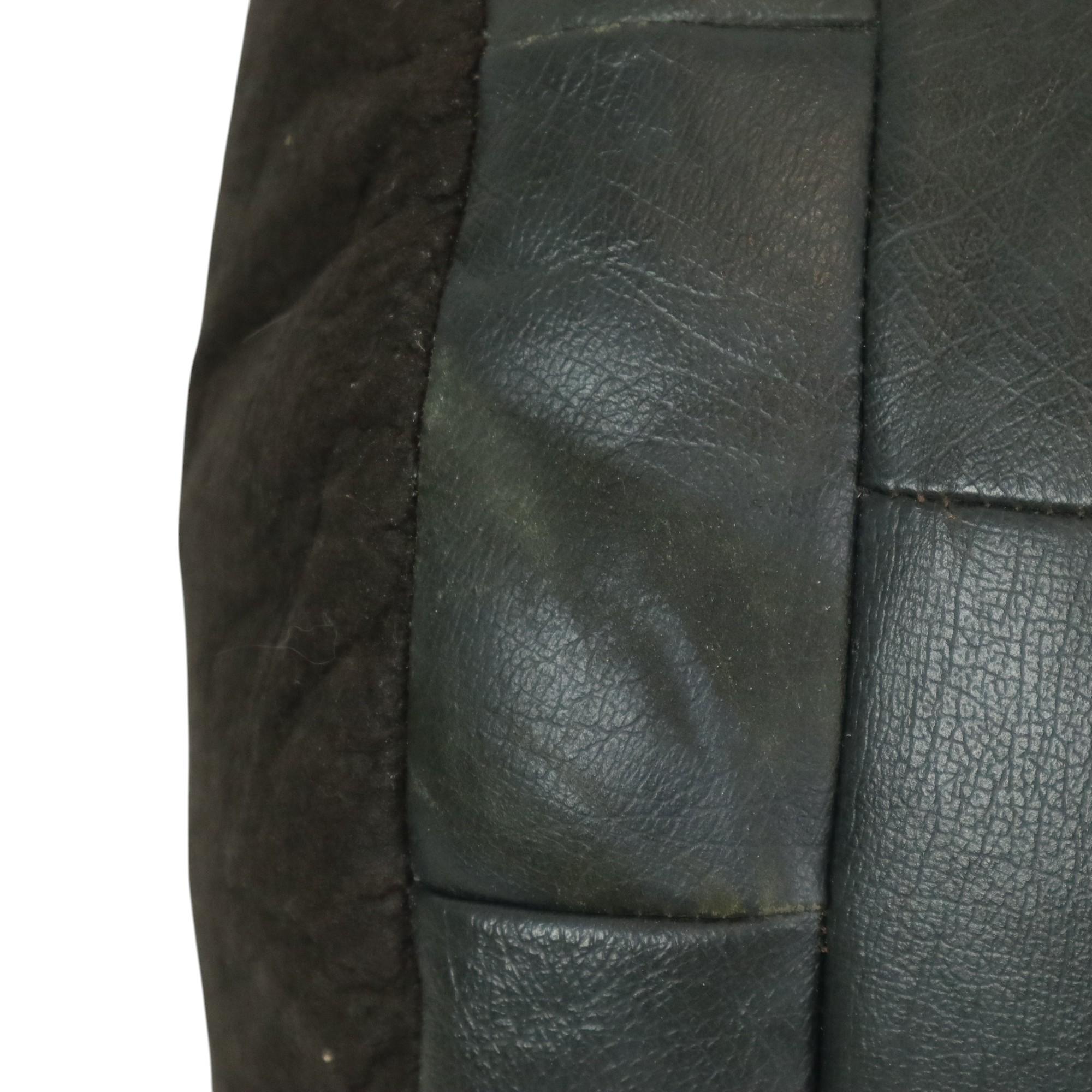 Vintage Round Pouf Patchwork Patchwork Faux Leather 49cm For Sale 5