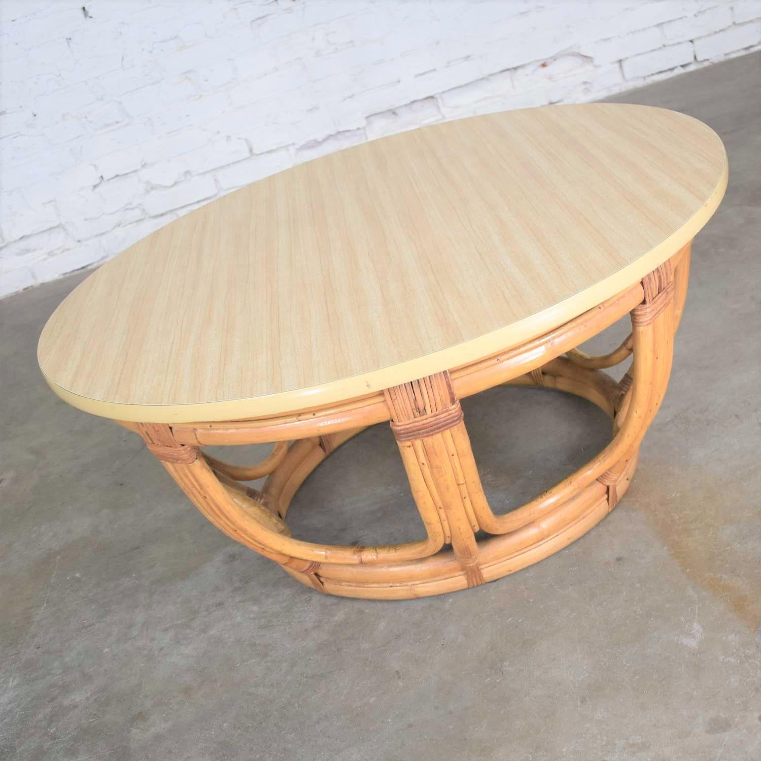 rattan drum coffee table