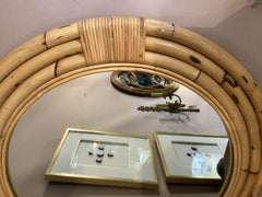 Vintage Round Rattan Mirror
