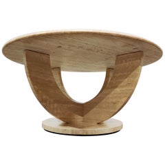 Vintage Round Ravertine Coffee Table, 1970s