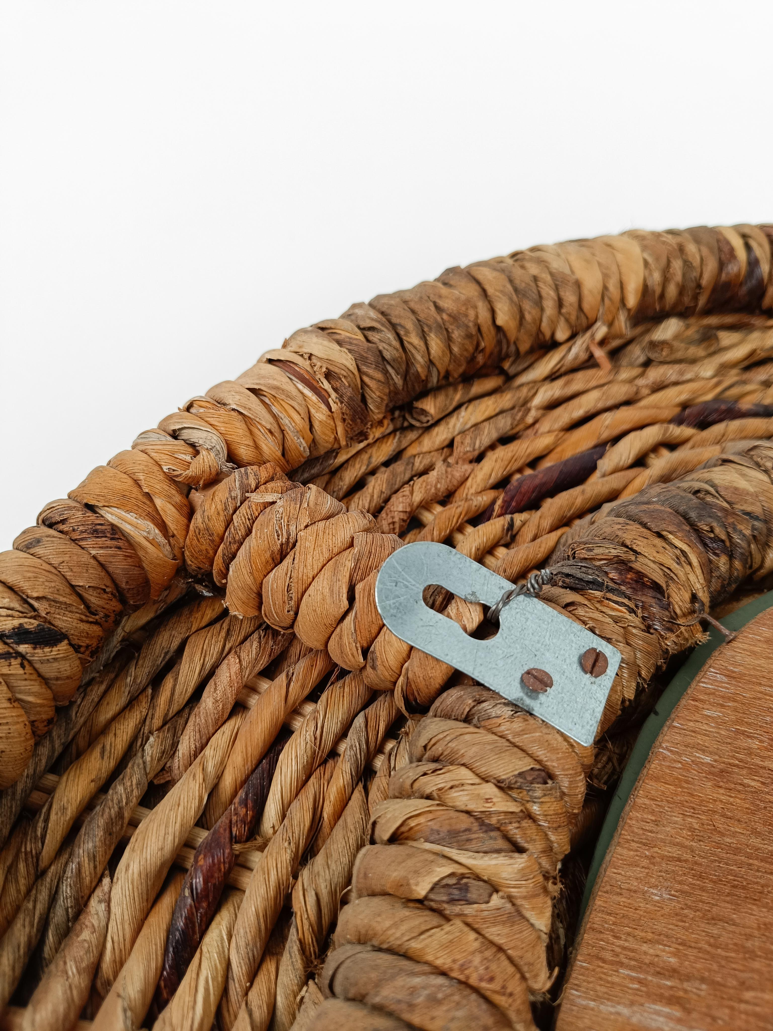 Vintage Round Rope mirror in the stye of Adrien Audoux & Frida Minet, 1960s  For Sale 5