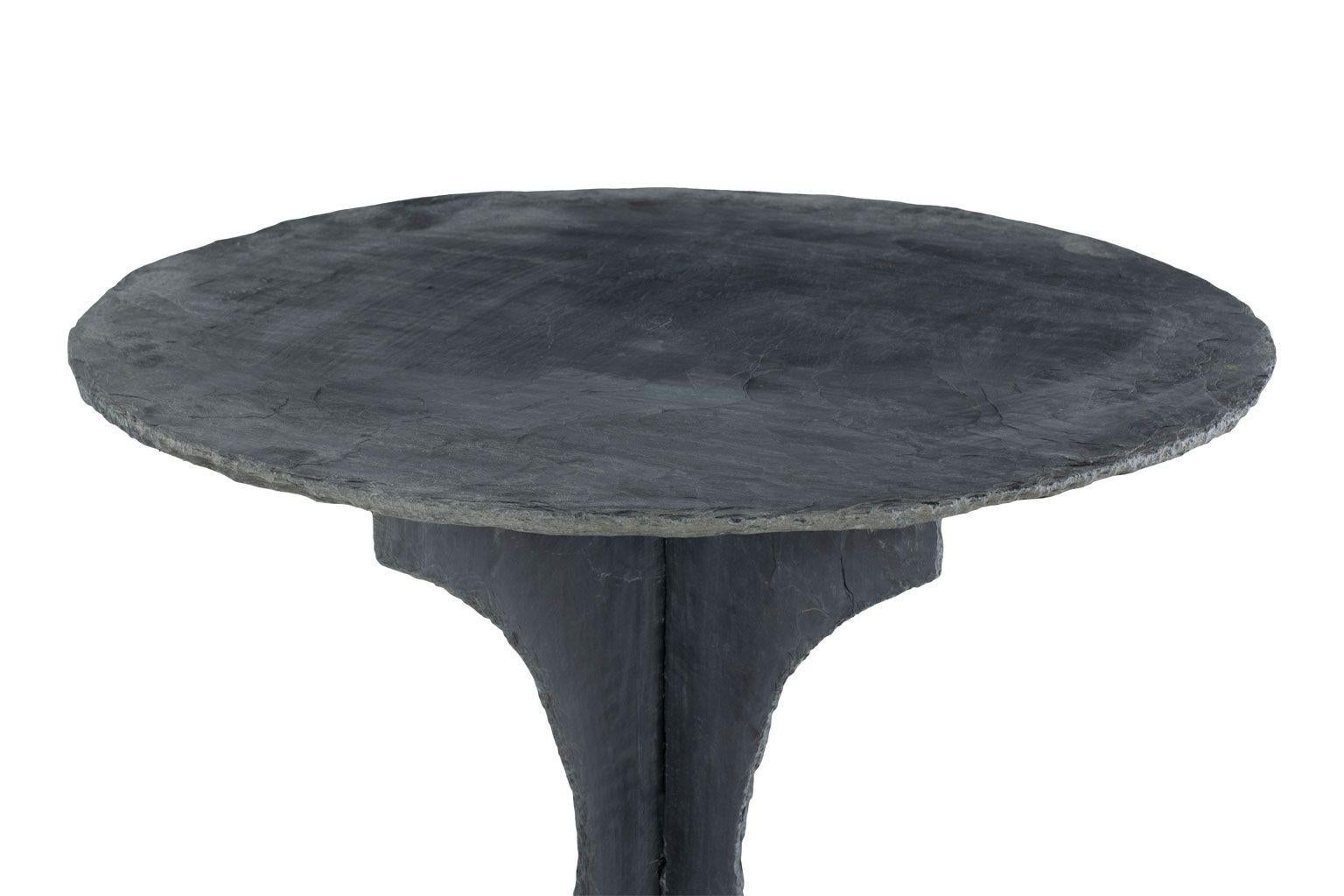 Modern Vintage Round Slate Table For Sale