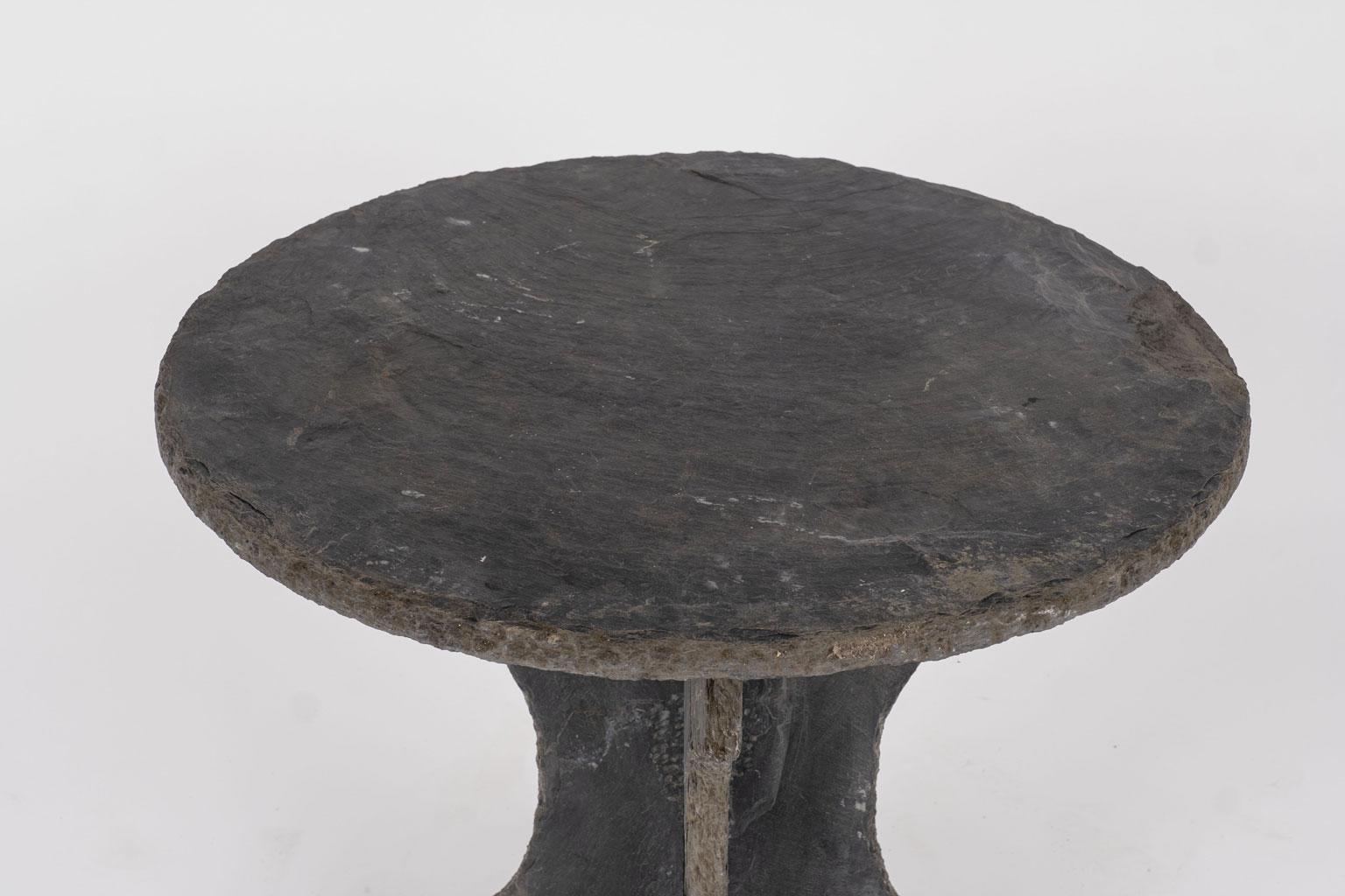Minimalist Vintage Round Slate Table