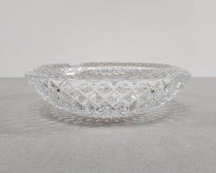 Vintage Round Studded Glass Ashtray Catchall Dish 60s