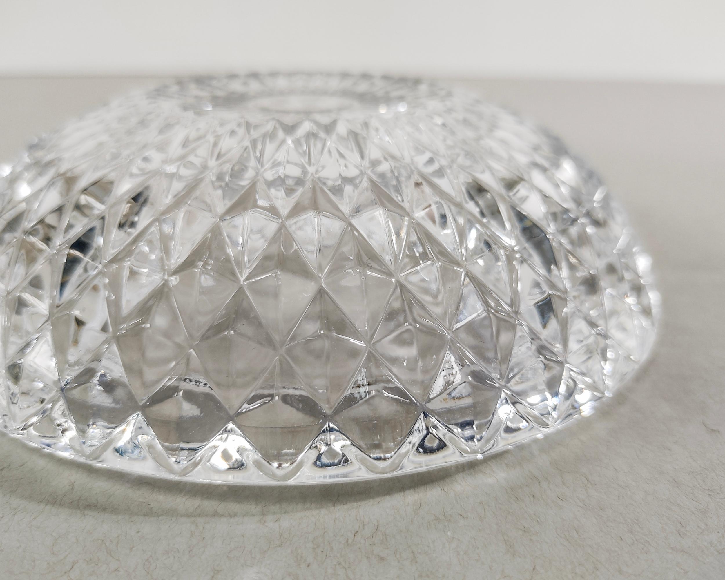 Vintage Round Studded Glass Ashtray Catchall Dish 60s In Good Condition For Sale In Hawthorne, CA