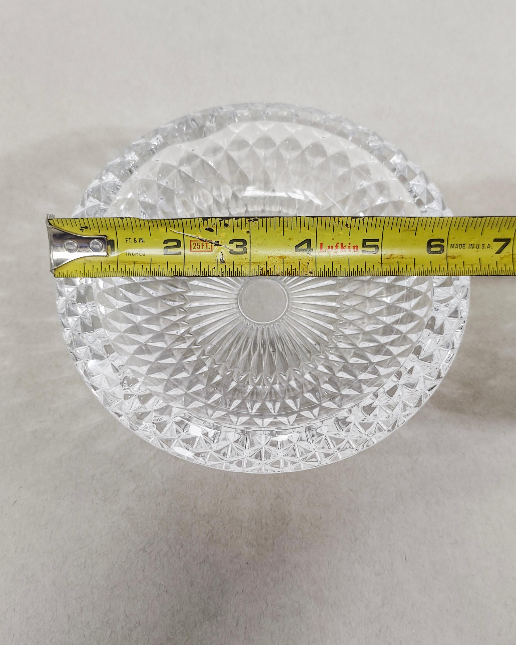 20th Century Vintage Round Studded Glass Ashtray Catchall Dish 60s For Sale